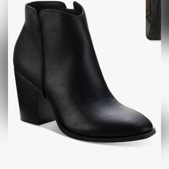 Sun + Stone Shoes - Sun + Stone Brand Black Faux Leather Ankle Boots Size 10 NEW